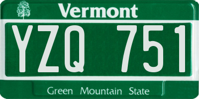 VT license plate YZQ751