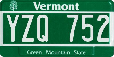 VT license plate YZQ752