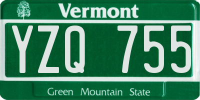 VT license plate YZQ755