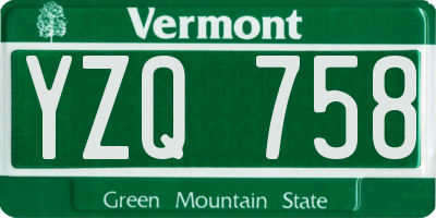 VT license plate YZQ758