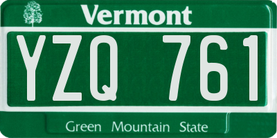 VT license plate YZQ761