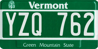 VT license plate YZQ762