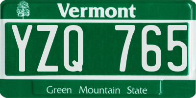 VT license plate YZQ765