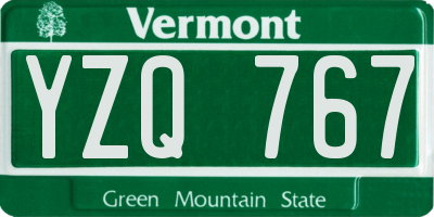 VT license plate YZQ767