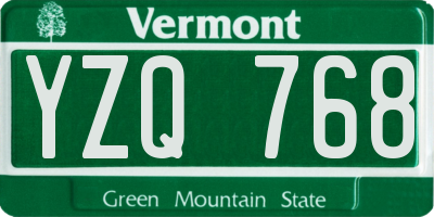 VT license plate YZQ768