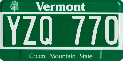 VT license plate YZQ770