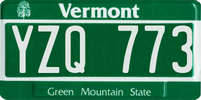 VT license plate YZQ773