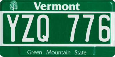 VT license plate YZQ776