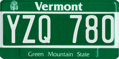 VT license plate YZQ780