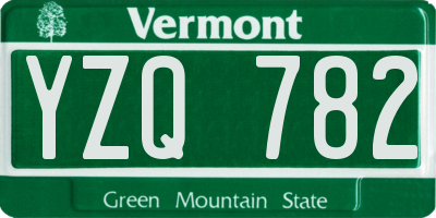 VT license plate YZQ782