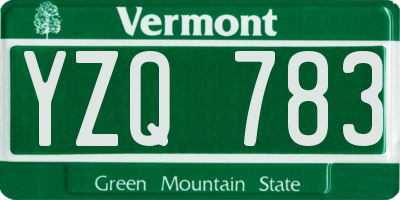 VT license plate YZQ783