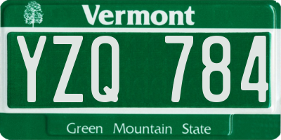 VT license plate YZQ784