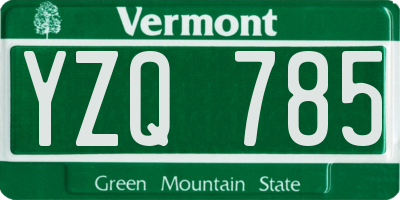 VT license plate YZQ785