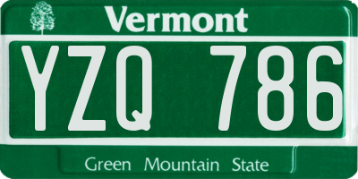 VT license plate YZQ786