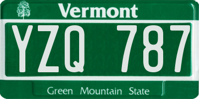 VT license plate YZQ787