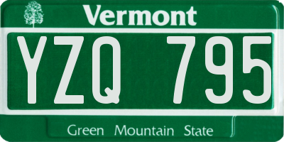VT license plate YZQ795