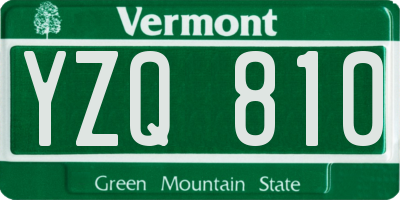 VT license plate YZQ810