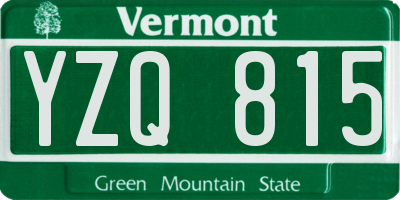 VT license plate YZQ815