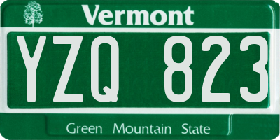 VT license plate YZQ823