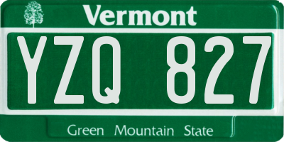 VT license plate YZQ827