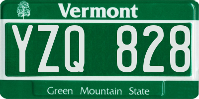 VT license plate YZQ828
