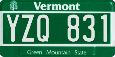 VT license plate YZQ831