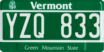 VT license plate YZQ833