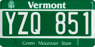 VT license plate YZQ851