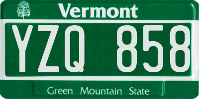 VT license plate YZQ858