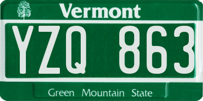VT license plate YZQ863