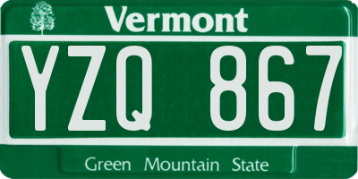 VT license plate YZQ867