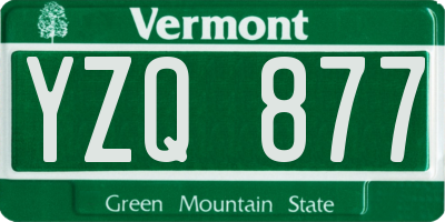 VT license plate YZQ877