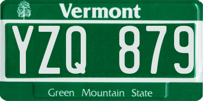 VT license plate YZQ879
