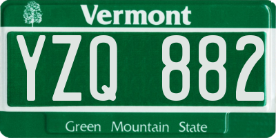 VT license plate YZQ882