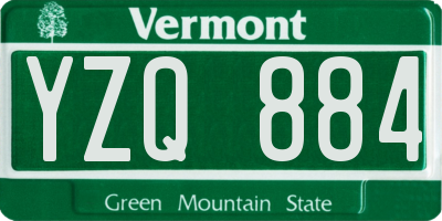 VT license plate YZQ884