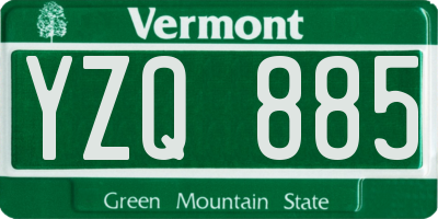 VT license plate YZQ885