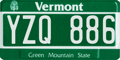VT license plate YZQ886