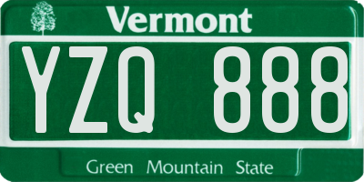 VT license plate YZQ888