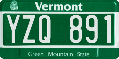 VT license plate YZQ891