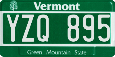 VT license plate YZQ895