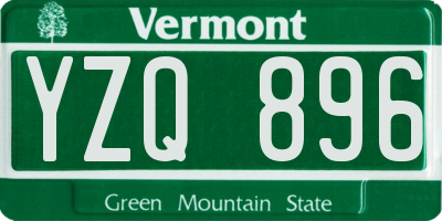 VT license plate YZQ896