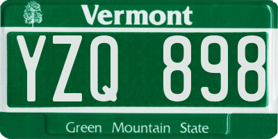 VT license plate YZQ898