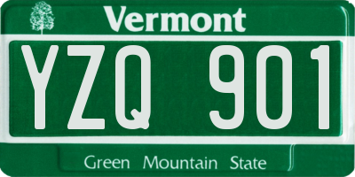 VT license plate YZQ901