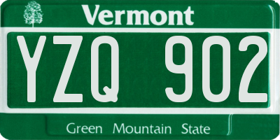 VT license plate YZQ902