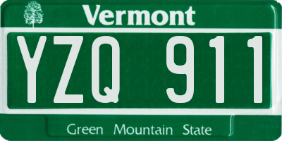 VT license plate YZQ911