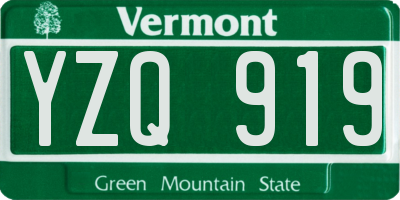 VT license plate YZQ919