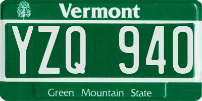 VT license plate YZQ940