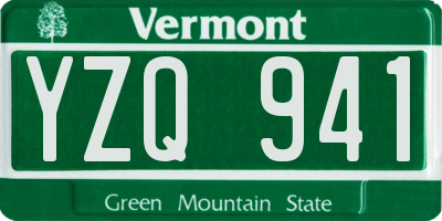 VT license plate YZQ941