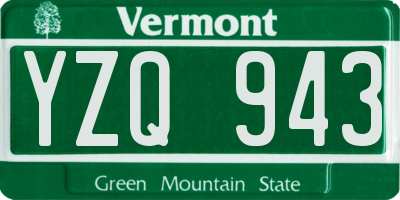 VT license plate YZQ943