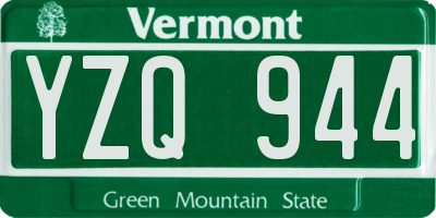 VT license plate YZQ944